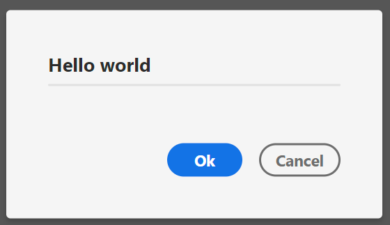 screenshot of the "Hello world" plugin dialog